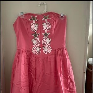 Pink strapless dress